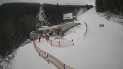 Modrá sjezdovka - dojezd k lanové dráze