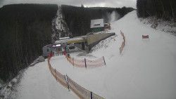 Modrá sjezdovka - dojezd k lanové dráze