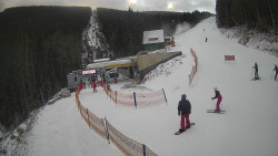 Modrá sjezdovka - dojezd k lanové dráze