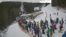 Modrá sjezdovka - dojezd k lanové dráze