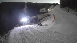 Modrá sjezdovka - dojezd k lanové dráze