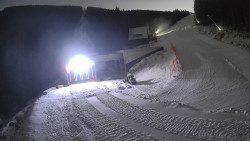 Modrá sjezdovka - dojezd k lanové dráze