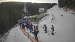 Modrá sjezdovka - dojezd k lanové dráze