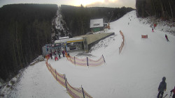 Modrá sjezdovka - dojezd k lanové dráze