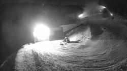 Modrá sjezdovka - dojezd k lanové dráze