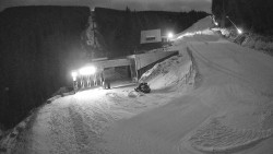 Modrá sjezdovka - dojezd k lanové dráze