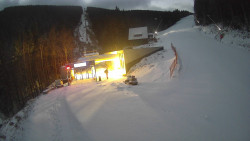 Modrá sjezdovka - dojezd k lanové dráze