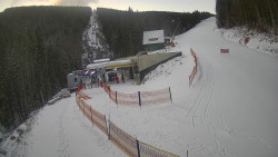 Modrá sjezdovka - dojezd k lanové dráze