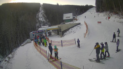 Modrá sjezdovka - dojezd k lanové dráze