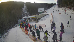 Modrá sjezdovka - dojezd k lanové dráze