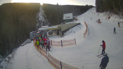 Modrá sjezdovka - dojezd k lanové dráze