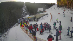 Modrá sjezdovka - dojezd k lanové dráze