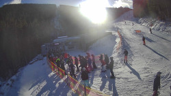 Modrá sjezdovka - dojezd k lanové dráze