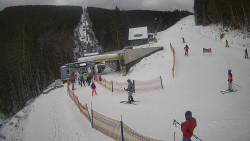 Modrá sjezdovka - dojezd k lanové dráze