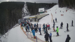 Modrá sjezdovka - dojezd k lanové dráze