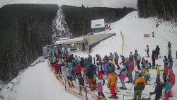 Modrá sjezdovka - dojezd k lanové dráze