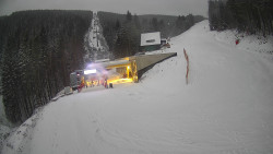 Modrá sjezdovka - dojezd k lanové dráze