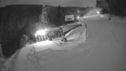 Modrá sjezdovka - dojezd k lanové dráze