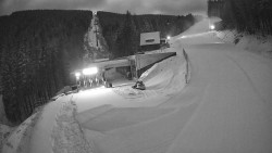 Modrá sjezdovka - dojezd k lanové dráze