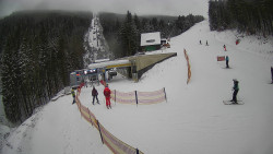 Modrá sjezdovka - dojezd k lanové dráze