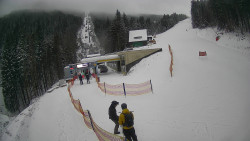 Modrá sjezdovka - dojezd k lanové dráze