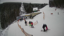 Modrá sjezdovka - dojezd k lanové dráze