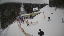 Modrá sjezdovka - dojezd k lanové dráze