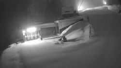 Modrá sjezdovka - dojezd k lanové dráze