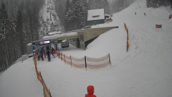 Modrá sjezdovka - dojezd k lanové dráze