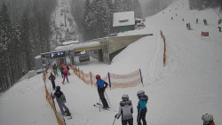 Modrá sjezdovka - dojezd k lanové dráze