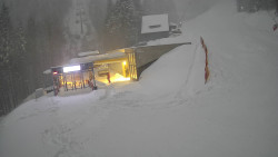 Modrá sjezdovka - dojezd k lanové dráze