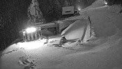 Modrá sjezdovka - dojezd k lanové dráze