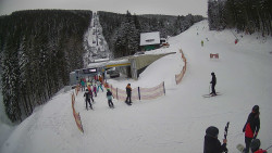 Modrá sjezdovka - dojezd k lanové dráze