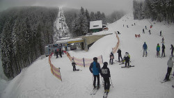 Modrá sjezdovka - dojezd k lanové dráze