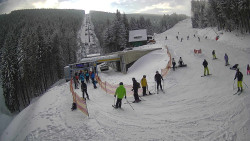 Modrá sjezdovka - dojezd k lanové dráze