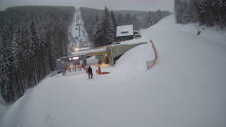 Modrá sjezdovka - dojezd k lanové dráze