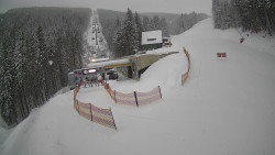 Modrá sjezdovka - dojezd k lanové dráze