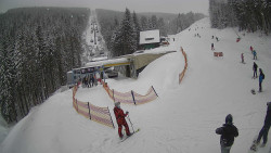 Modrá sjezdovka - dojezd k lanové dráze