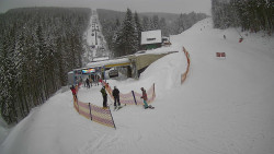 Modrá sjezdovka - dojezd k lanové dráze