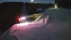 Modrá sjezdovka - dojezd k lanové dráze