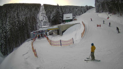 Modrá sjezdovka - dojezd k lanové dráze