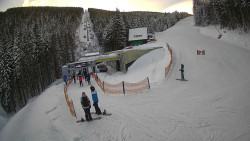 Modrá sjezdovka - dojezd k lanové dráze