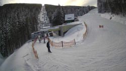 Modrá sjezdovka - dojezd k lanové dráze