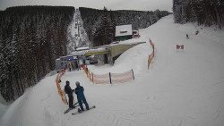 Modrá sjezdovka - dojezd k lanové dráze