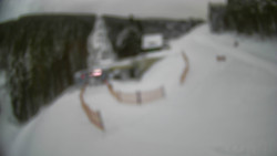 Modrá sjezdovka - dojezd k lanové dráze