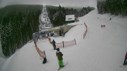 Modrá sjezdovka - dojezd k lanové dráze