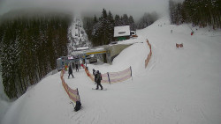 Modrá sjezdovka - dojezd k lanové dráze