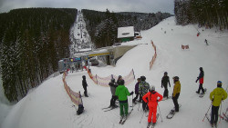 Modrá sjezdovka - dojezd k lanové dráze