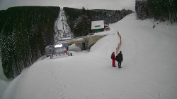 Modrá sjezdovka - dojezd k lanové dráze