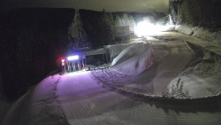 Modrá sjezdovka - dojezd k lanové dráze